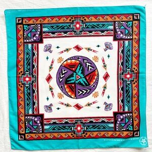 Colorful Vintage 80s Southwestern Print Bandana